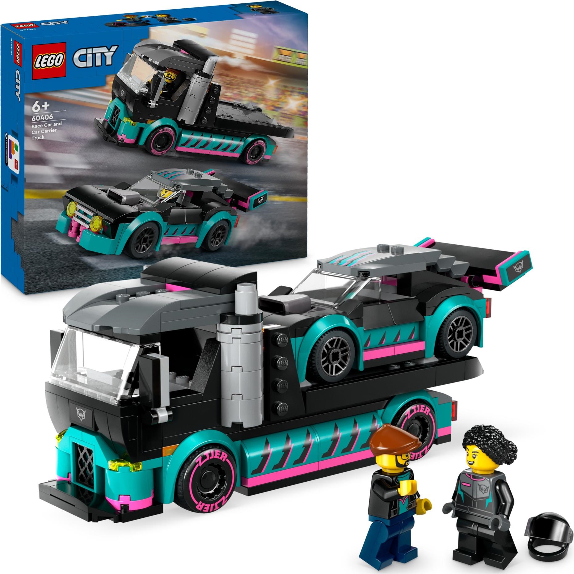 Lego: 60406 - City Great Vehicles - Auto Da Corsa E Trasportatore