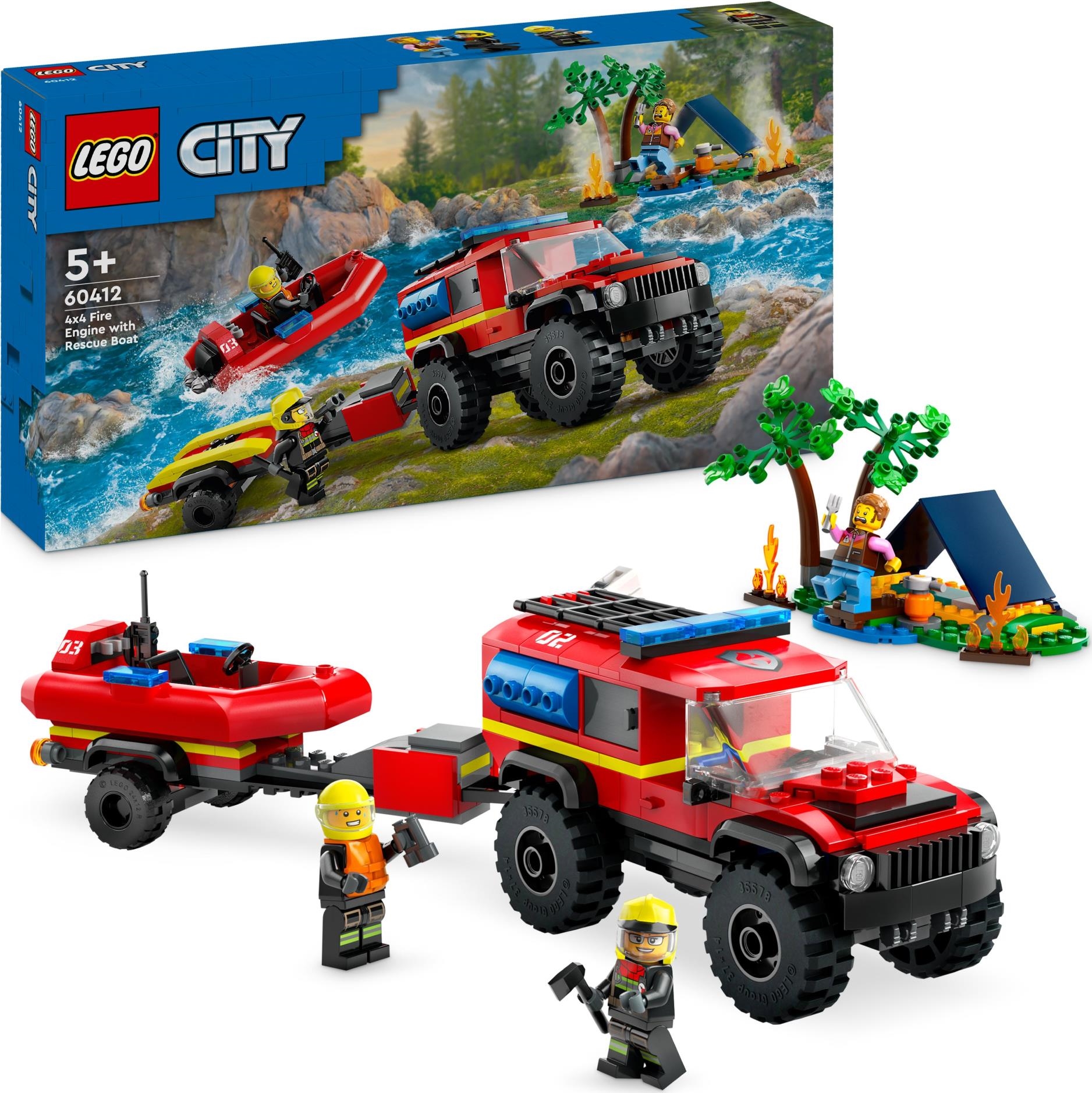 Lego: 60412 - City Fire - Fuoristrada Antincendio E Gommone Di Salvataggio