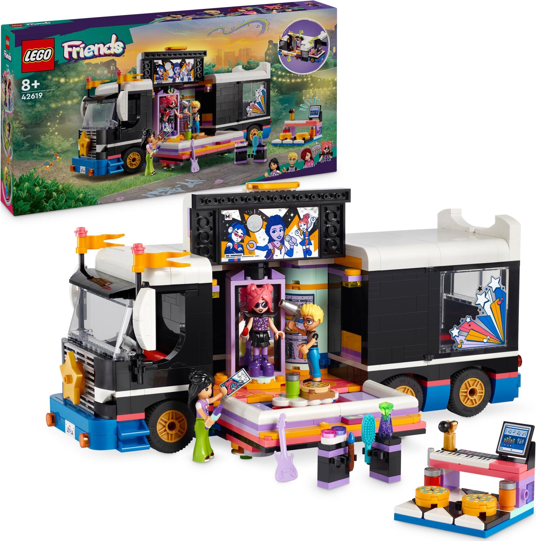 Lego: 42619 - Friends - Tour Bus Delle Pop Star