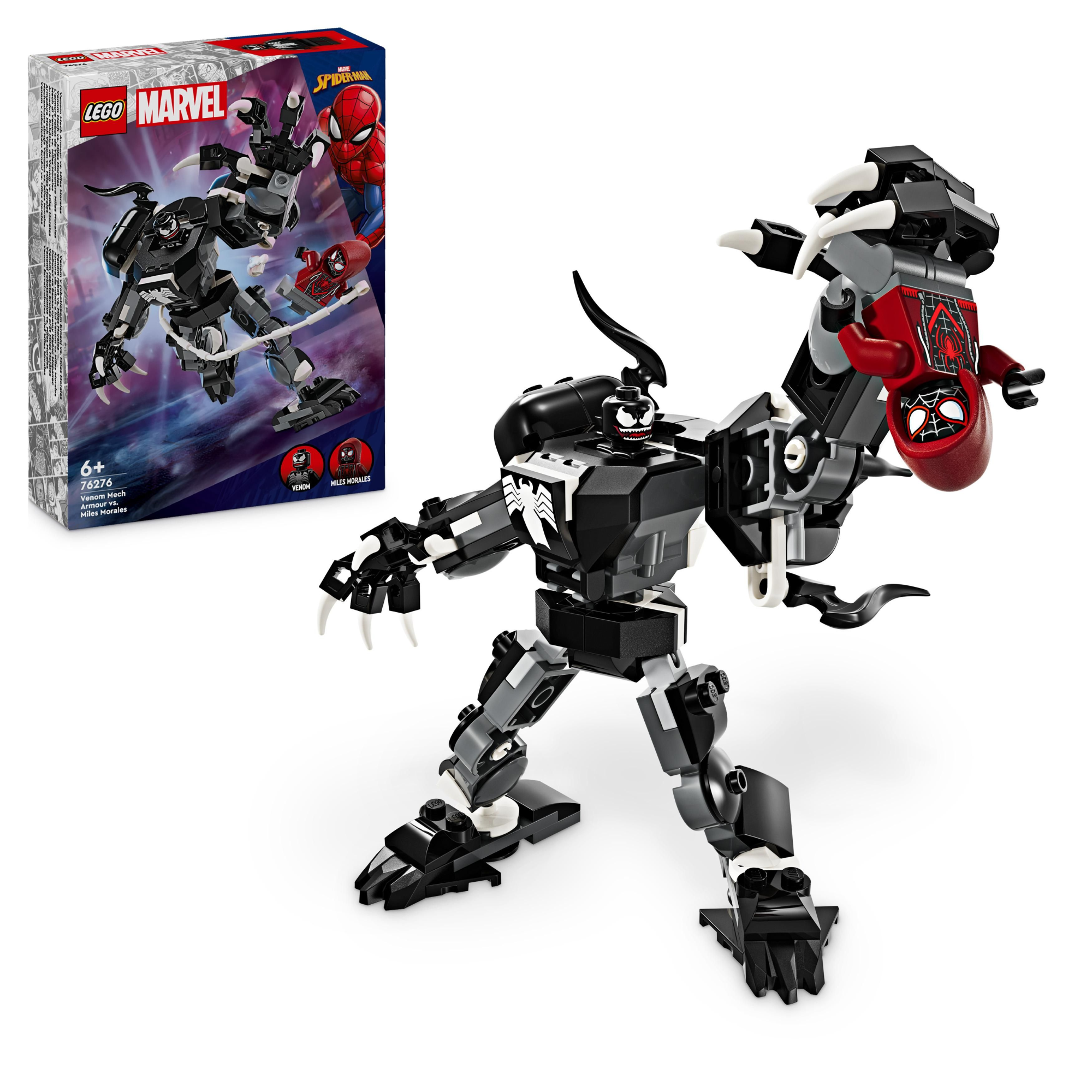 Marvel: Lego 76276 - Super Heroes - Mech Di Venom Vs. Miles Morales