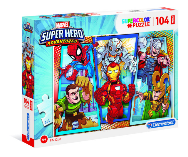 Puzzle da 104 pezzi Maxi - Supercolor: Marvel Super Hero Adventures