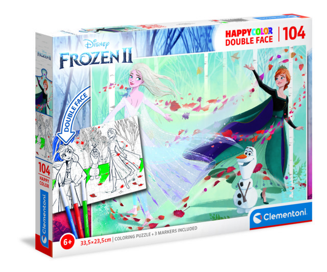 Puzzle da 104 Pezzi - Doubleface Happy Color: Frozen 2