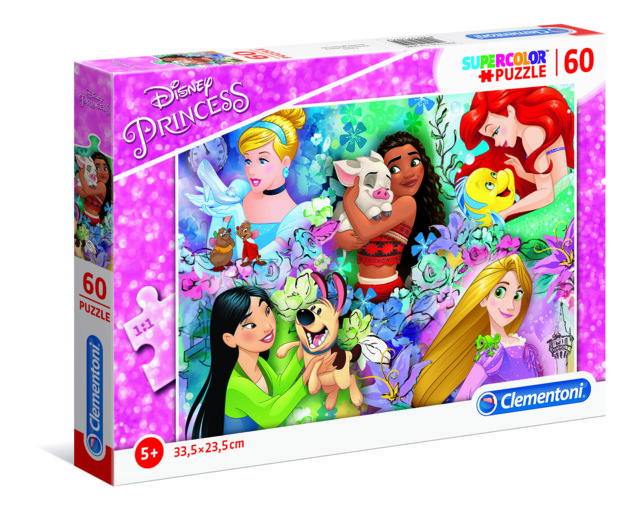 Puzzle da 60 pezzi - Supercolor: Principesse Disney