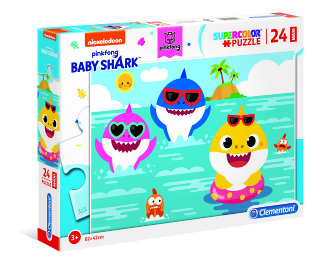 Puzzle Maxi da 24 Pezzi - Supercolor: Baby Shark