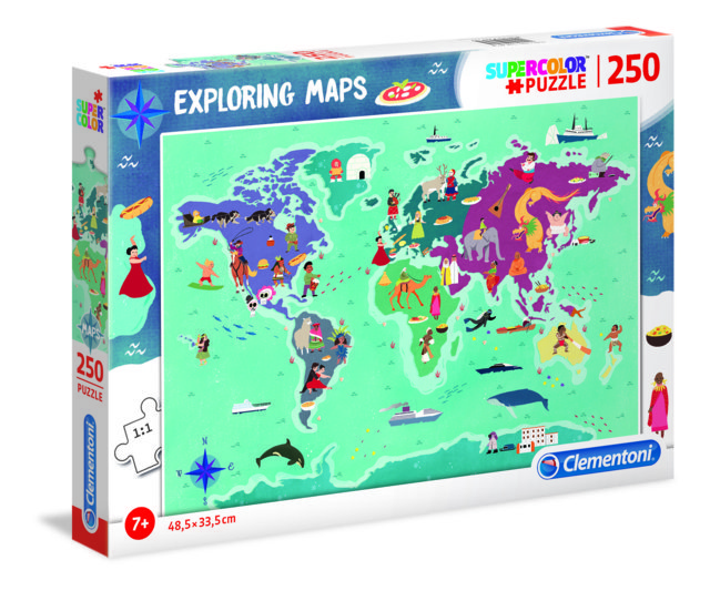 Puzzle da 250 pezzi - Exploring Maps: Customs & Traditions in the World