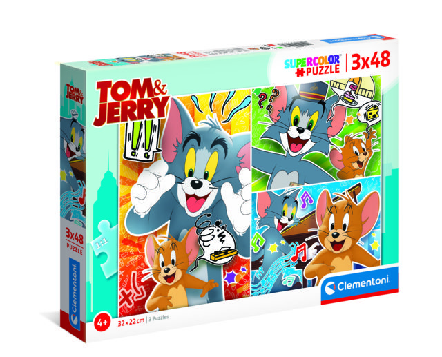 3 Puzzle da 48 Pezzi - Tom & Jerry