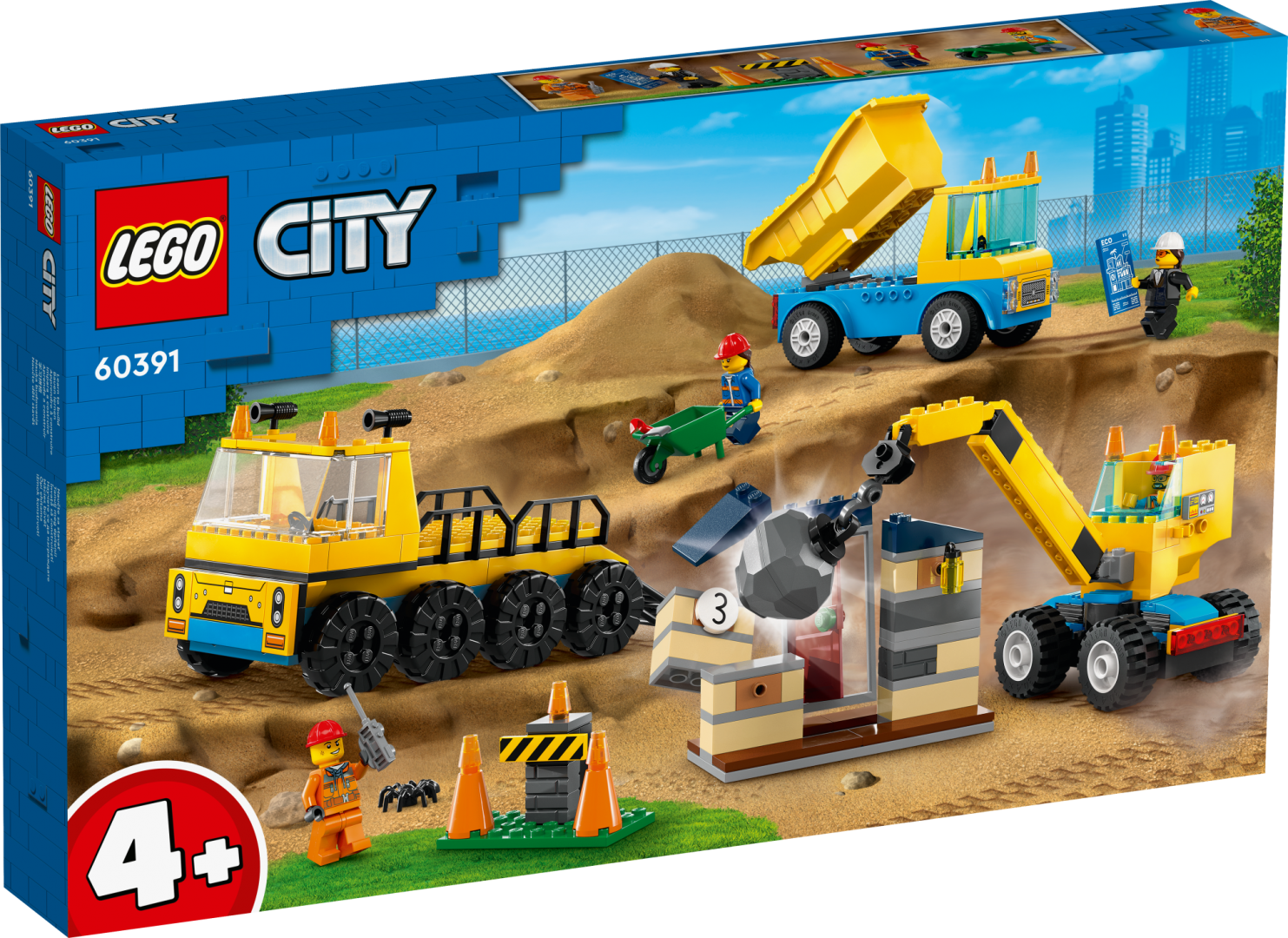 City Great Vehicles - Camion da cantiere e gru con palla da demolizione
